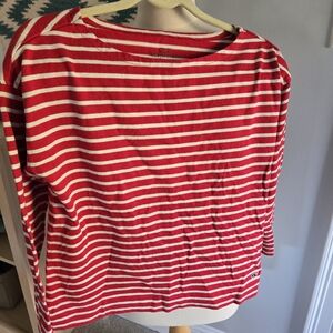 Vineyard Vines Red and White Striped Cotton Top Boatneck Women's Size Small